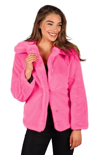 Narrenkiste T4129-1100-XL-XXL pink Damen Pelzjacke Pelzmantel Plüschjacke Plüschmantel Gr.XL-XXL=46-50 von Narrenkiste