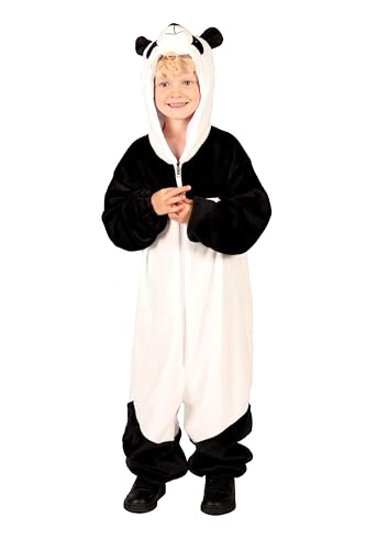 Narrenkiste T4343/T4344/T4345-128 schwarz-weiß Panda Overall Baby Kinder Gr.128 Körpergröße ca.128 cm von Narrenkiste