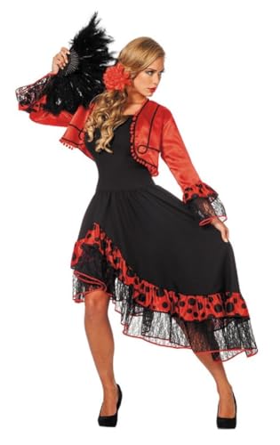 Narrenkiste W4269-56 schwarz-rot Damen Spanierin-Seniora-Seniorita Kostüm-Kleid Gr.56 von Narrenkiste