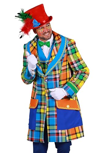 T3028-L Mehrfarbig Herren Clown Jacke Gr.L=52 von Narrenkiste