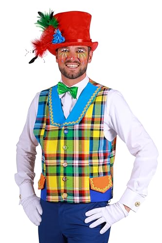 T3029-XXL Mehrfarbig Herren Clown Weste Gr.XXL=60 von Narrenkiste