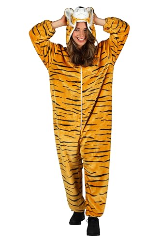 T4058/T4059-XL-XXL beige Tiger Kostüm Overall Damen Herren Gr.XL-XXL Körpergröße ca.180-200 cm T4058/T4059-XL-XXL beige Tiger Kostüm Overall Damen Herren Gr.XL-XXL Körpergröße ca.180-200 cm von narrenkiste