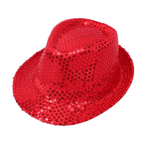 Nasliana Hüte Glitzer Hut Herren,Paillettenhut Herren Damen Glitzer Partyhüte Kopfbedeckung Silvester Outfit Erwachsene Unisex Hut Fedora für Disco Glitzer Kostümzubehör Kostüm Karneval Mottoparty von Nasliana