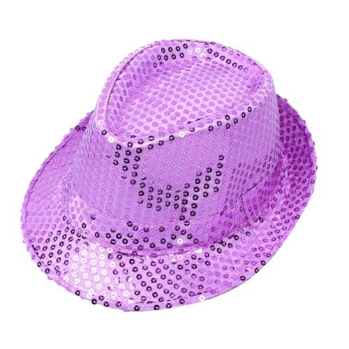 Nasliana Hüte Glitzer Hut Herren,Paillettenhut Herren Damen Glitzer Partyhüte Kopfbedeckung Silvester Outfit Erwachsene Unisex Hut Fedora für Disco Glitzer Kostümzubehör Kostüm Karneval Mottoparty von Nasliana