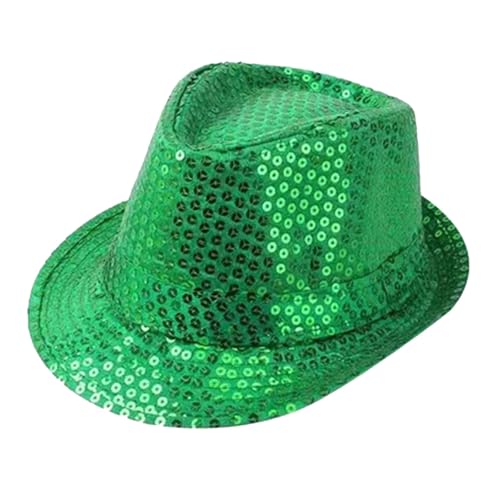 Nasliana Hüte Glitzer Hut Herren,Paillettenhut Herren Damen Glitzer Partyhüte Kopfbedeckung Silvester Outfit Erwachsene Unisex Hut Fedora für Disco Glitzer Kostümzubehör Kostüm Karneval Mottoparty von Nasliana