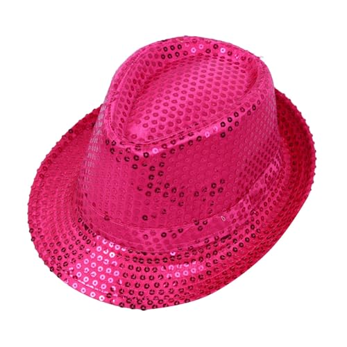 Nasliana Hüte Glitzer Hut Herren,Paillettenhut Herren Damen Glitzer Partyhüte Kopfbedeckung Silvester Outfit Erwachsene Unisex Hut Fedora für Disco Glitzer Kostümzubehör Kostüm Karneval Mottoparty von Nasliana