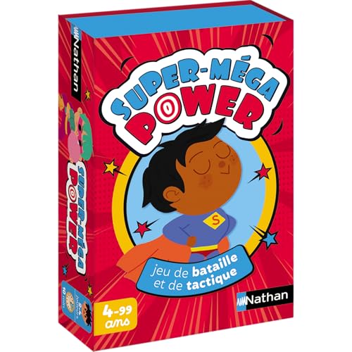 Nathan – Super Mega Powers, Kartenspiel für Kinder ab 4 Jahren, Kampf- und Taktikspiel, Thema Superhelden und Bösewichte, Familie und Kinder, 2 bis 4 Spieler Nathan – Super Mega Powers, Kartenspiel für Kinder ab 4 Jahren, Kampf- und Taktikspiel, Thema Superhelden und Bösewichte, Familie und Kinder, 2 bis 4 Spieler von NATHAN