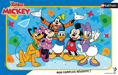 Nathan - Kinderpuzzle - Rahmen 15 Teile - Micky Maus Freunde - Disney - Mädchen oder Jungen ab 3 Jahren - Hochwertiges Puzzle - Dicker und Stabiler Karton - Disney Mickey Mouse - 86146 von NATHAN