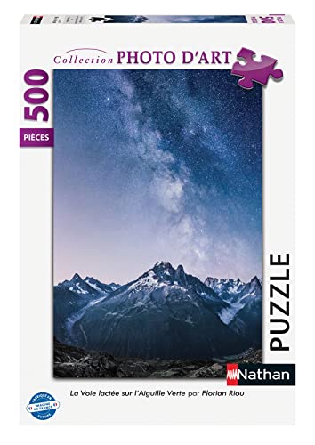 Nathan 4005556872817 500 Teile – Die Milchstraße auf der grünen Nadel/Florian Riou Heart Puzzle für Erwachsene von NATHAN