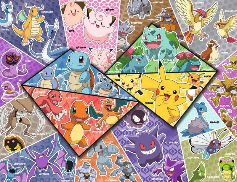 Nathan The 16 Types of Pokemon 2000 Teile Puzzle Nathan-87314 von Nathan