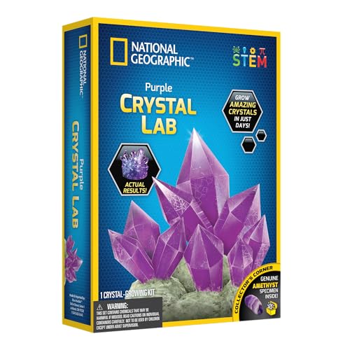 Bandai – National Geographic – Kristallzucht-Set – Lila Kristall – Bildungs- und Wissenschaftsspiel – STEM – JM00632 von National Geographic