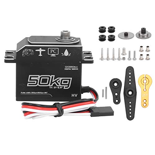 50-kg-Servo, praktisch für die Verwendung eines Edelstahl-Servos mit starkem Drehmoment, für RC-Boot 1/10 1/8 RC-Car von Naroote