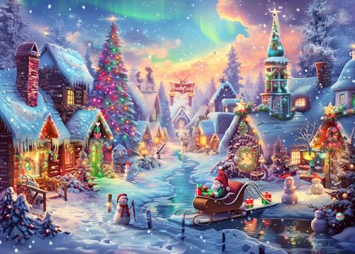 Puzzle 1000 Teile Weihnachtspuzzle für Erwachsene Familien Teile passen perfekt zusammen von Nattork