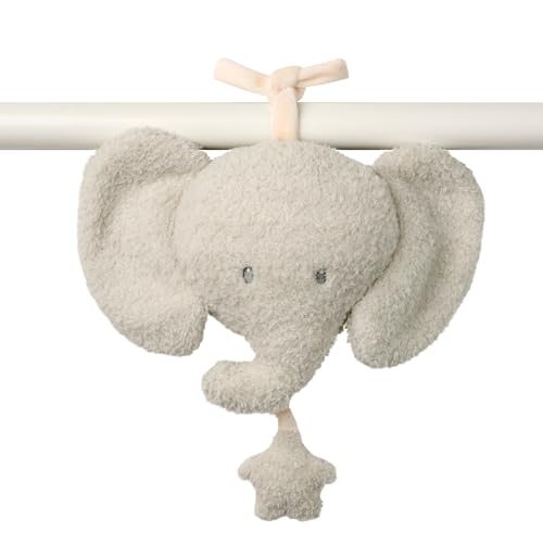 Nattou Aktiv-Kuscheltier aus Polyester, Mit Musik, Elefant, Zum Aufhängen, Ca. 16 cm, Teddy, Grey von Nattou