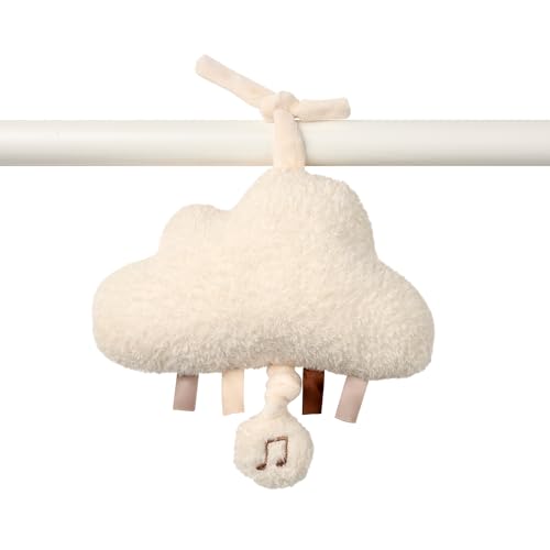 Nattou Aktiv-Kuscheltier aus Polyester, Mit Musik, Wolke, Zum Aufhängen, Ca. 25 cm, Teddy, Weiß von Nattou