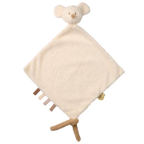 Nattou Großes Schnuffeltuch aus Polyester, Maus, Wegbegleiter ab der Geburt, 35 x 35 cm, Teddy, Weiß von Nattou