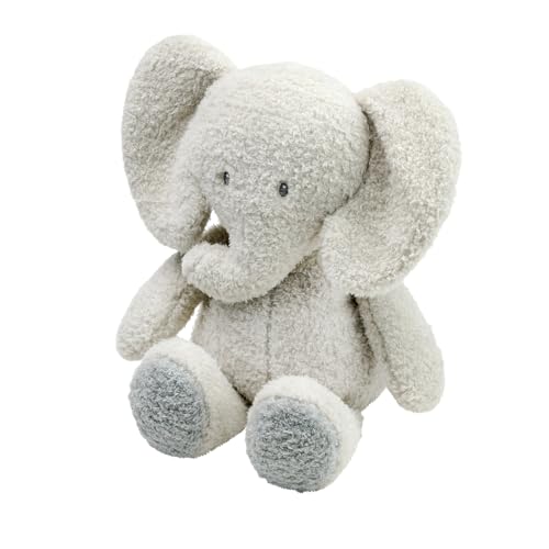 Nattou Kuscheltier Elefant, Wegbegleiter ab der Geburt, ca. 30 cm, Polyester, Teddy, Grey von Nattou