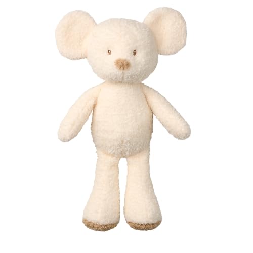 Nattou Kuscheltier Maus, Wegbegleiter ab der Geburt, ca. 34 cm, Polyester, Teddy, Weiß von Nattou