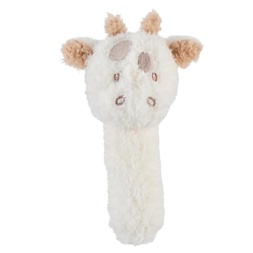 Nattou Kuscheltier-Rassel aus Polyester, Giraffe, Ca. 14 cm, Teddy, Weiß von Nattou