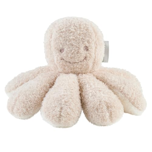 Nattou Kuscheltier-Rassel aus Polyester, Oktopus, Ca. 20 cm, Teddy, Beige von Nattou