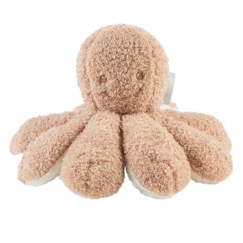 Nattou Kuscheltier-Rassel aus Polyester, Oktopus, Ca. 20 cm, Teddy, Hellbraun von Nattou