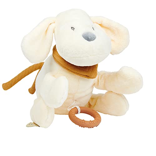 Nattou Musikalisches Kuscheltier, Hund Charlie, Mit integrierter Spieluhr, 30 cm, Vegan, Flanell, Baumwolle/Polyester, Vanille von Nattou