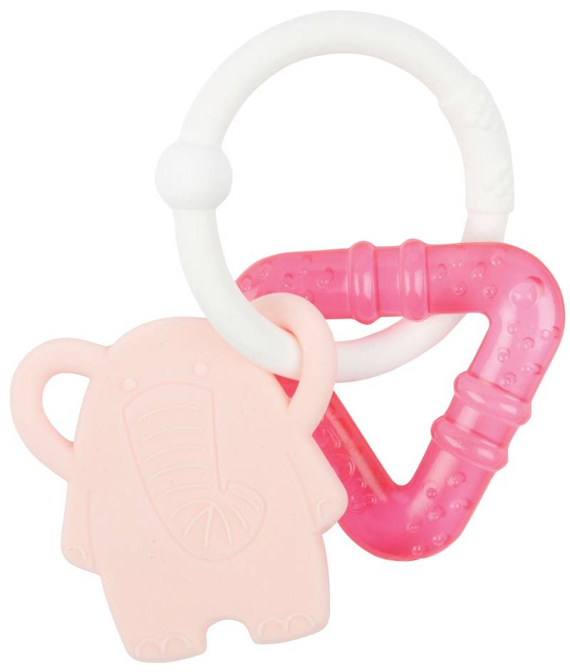 Nattou Soft Silicone Beißring Elefant mit Kühlbestandteil, Rosa von Nattou