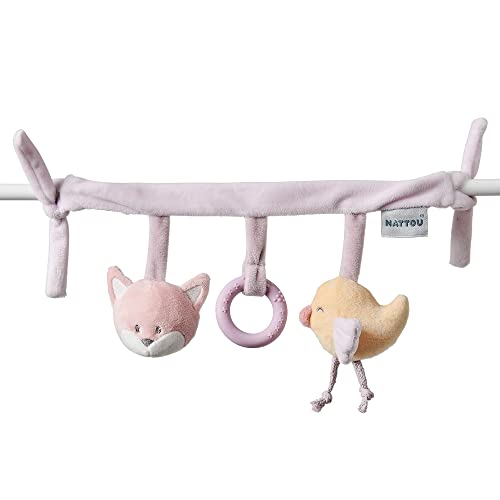 Nattou Spielzeug zum Aufhängen aus Polyester, Mit Rassel und weiteren Aktivitäten, Ca. 32 cm, Alice und Pomme, Rosa von Nattou