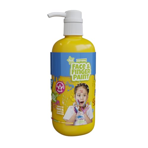 Natural Face & Finger Paint - 1000 ML Flaschen-Spender - Gelb von Natural Face & Finger Paint