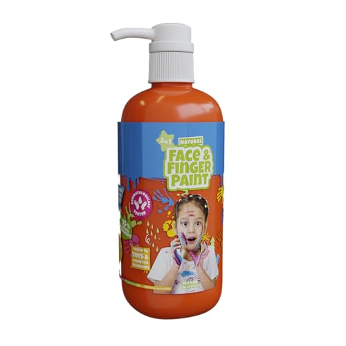 Natural Face & Finger Paint - 1000 ML Flaschen-Spender - Orange von Natural Face & Finger Paint