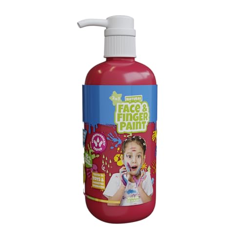 Natural Face & Finger Paint - 1000 ML Flaschen-Spender - Rot von Natural Face & Finger Paint