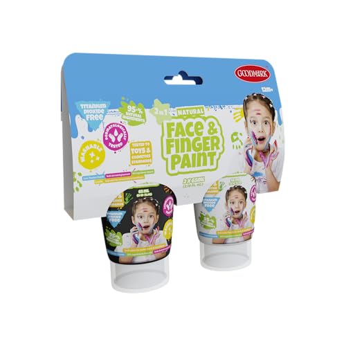 Natural Face & Finger Paint - 65 ml - 2er-Pack - Weiß & Schwarz von Natural Face & Finger Paint