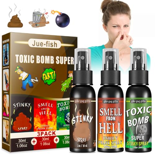 Naturas Bouqutis 3 Stück Furzspray, 90ml Fart Spray, Pupsspray, Stinkbomben Extrem Furz Spray, Spray Prank Artikel, Furzbomben, Furz Bombe für Streichspielzeug Erwachsene von Naturas Bouqutis