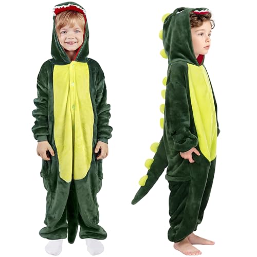 Naturas Bouqutis Dino Kostüm Kinder, Faschingskostüme Kinder Jungen Mädchen, Onesie Drachen Kostüm Kinder, Dinosaurier Kostüm Kinder Tierkostüm für Karneval Fasching Halloween Cosplay von Naturas Bouqutis