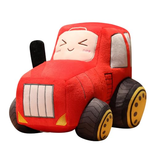 NatureMan 30cm Auto Plüsch Traktor Gefüllte Kissen LKW Spielzeug Cartoon Traktor Plüsch Kissen, Ausgezeichnete Geschenke für Kinder Geburtstag Weihnachtsfeier (rot) von NatureMan