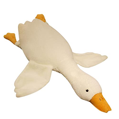 NatureMan 85cm Gans Gefülltes Tier Kissen Weißer Schwan Wurf Plüsch Kissen Super weiches Schlafkissen Nettes Plüsch GooseToy für jedes Alter von NatureMan