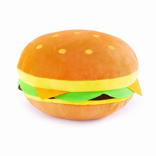 NatureMan Lustige Lebensmittel Kissen Spielzeug Pommes Plüsch Gefülltes Kissen, 40cm Burger Gefülltes Spielzeug, Nettes Hamburger Plüsch Spielzeug Groß für Kinder Geschenke und Home Decor (Hamburger) von NatureMan