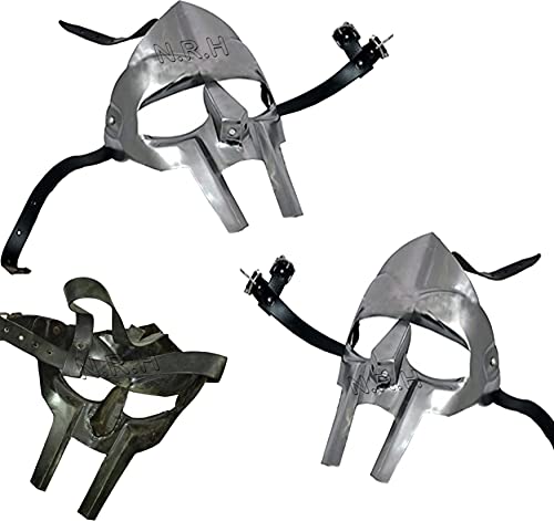 Armor Steel Roman Gladiator Face Mask MF Doom Medieval Re-Enactment Viking Halloween Mask von Nautical Replica Hub