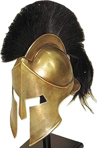 Griechischer Spartaner-Helm, mittelalterlicher römischer 300 König Leonidas, Filmhelme + Einsatz, LARP SCA Cosplay Rüstung Replik Erwachsene von Nautical Replica Hub