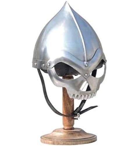 Nautical Replica Hub Fantasy Mittelalter Totenkopf Helm 18G Stahl LARP Kostüm Cosplay Theater Spielen Renaissance Fair Weihnachten von Nautical Replica Hub