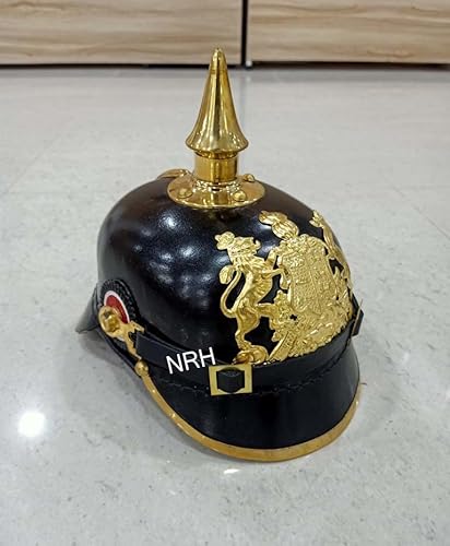 Württemberg Messing Deutsche Pickelhaube Imperial Preußischer Helm - Schwarzes Leder von Nautical Replica Hub