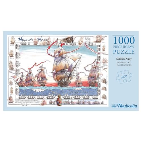 Nauticalia Lord Nelson's Navy Trafalgar Painting von David Bell Historische Landschaft Herausforderndes 1000 Teile Puzzle für Erwachsene von Nauticalia