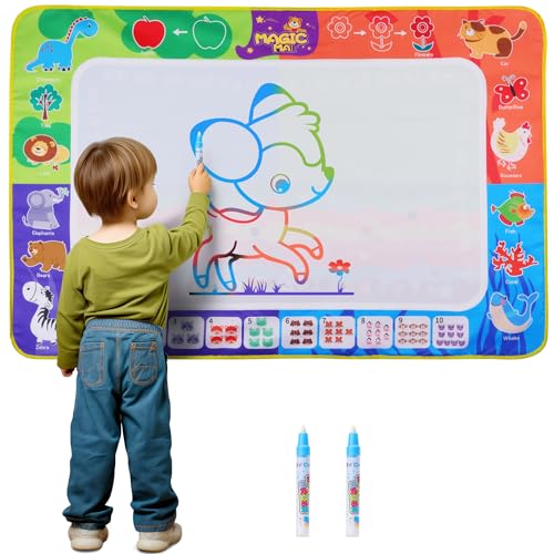 Navaris Wassermalmatte XXL - Praktisch und Wiederverwendbar - Wasser Doodle Matte - Ideal für Kinder oder auf Reisen - Malmatte mit Wasserstift von Navaris