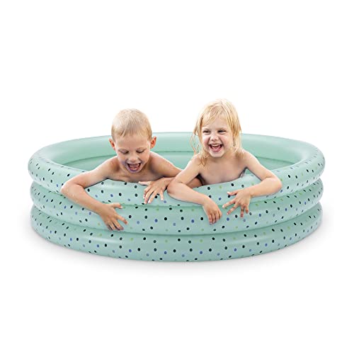 Navaris aufblasbares Planschbecken für Kinder - Baby Planschbecken aus robustem PVC - Kinderpool aufblasbar - Planschbecken Baby - Mint Grün von Navaris