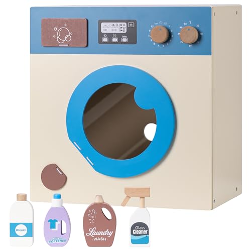 Wooden Washing Machine & Laundry Set von Navaris