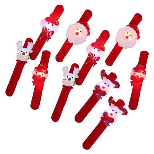 Navna Weihnachts-LED-Armbänder für Kinder, perfekt für Feiertage, unverzichtbares Zubehör, tragbar, beleuchtete Slap-Ringe von Navna