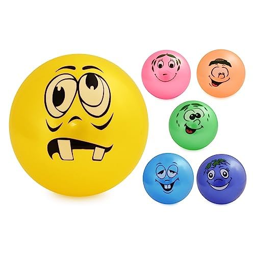 Fruchtriechender Smiley-Gesichtsball – 25 cm duftender Ball für Kinder, unaufgeblasen, bunte aufblasbare Bälle, Farbe zufällig gesendet (1) von Navoys