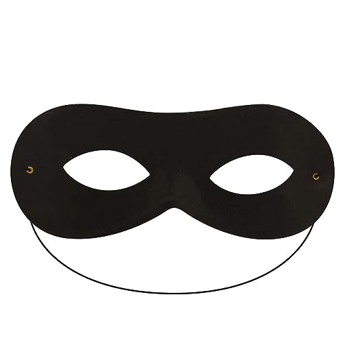 Navoys Schwarze Superhelden-Domino-Maske - Augenmaske, Ninja und Räuber Maske, Halloween-Kostüm, Unisex, Fasching, Einheitsgröße, Highway Man, Banditen, Gummiband von Navoys