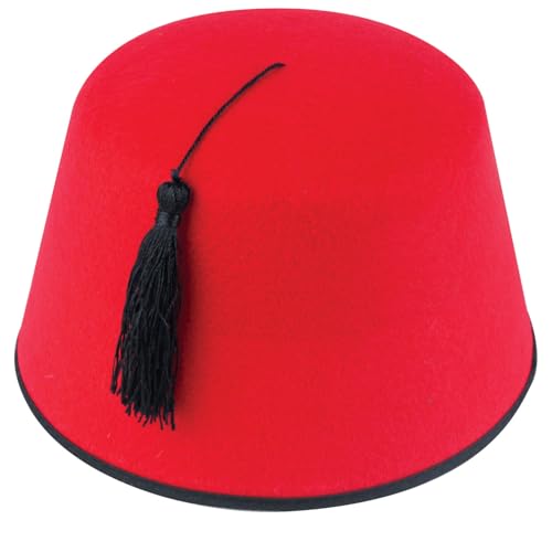 Roter Fez Hut – Erwachsenengröße, originelles Kostümzubehör, Unisex, türkische und marokkanische Kopfbedeckung, lustige Cosplay-Hüte von Navoys