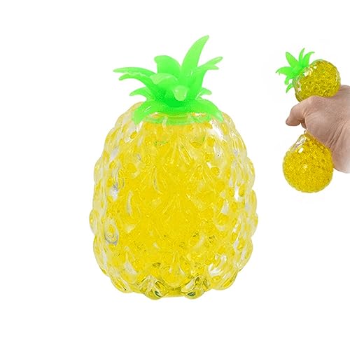 Squeezy Bead Ananas - Lustiges weiches Fidget-Spielzeug, Stressabbau, Neuheit Partytütenfüller, Gelbälle, sensorische Stimulation, Frucht-Squishies, für Kinder und Erwachsene mit Autismus, ASD, ADHS, von Navoys